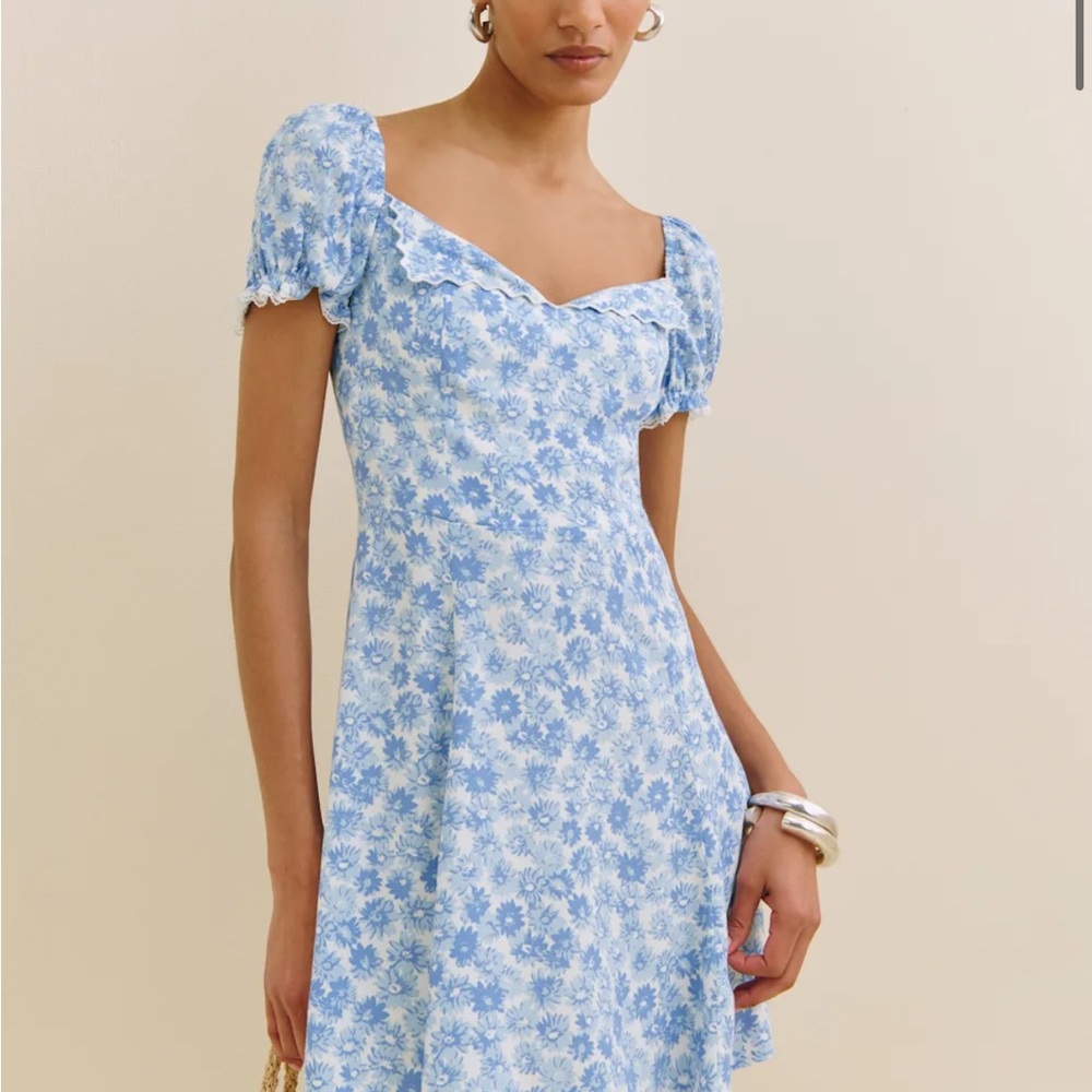 Reformation Blue Daisy Suzette Dress